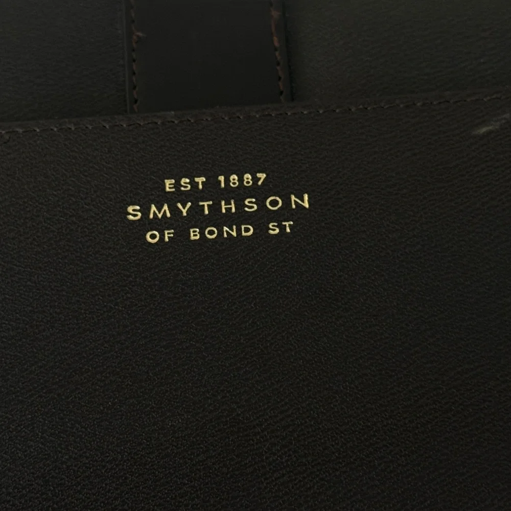 Smythson of Bond St Grosvenor Full Grain Briefcase Brown FREE SHIPPING!